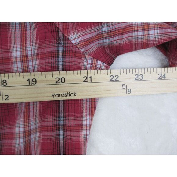 Wrangler Shirt Mens Medium Red Button Up Pearl Snap‎ Sawtooth Cowboy Western - Picture 6 of 9
